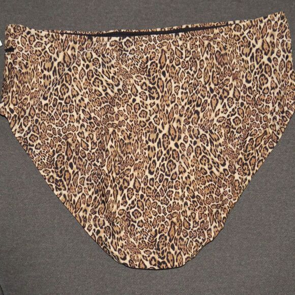 Bar III Cheetah Print High Rise Cut Out Detail Bikini Swim Bottoms Size XL - Picture 6 of 8